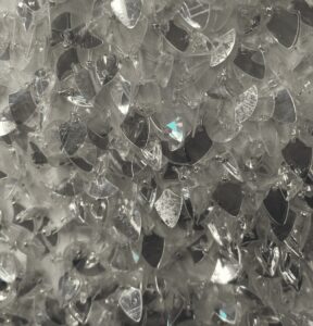 close-up of silver shiny metallic fabric 