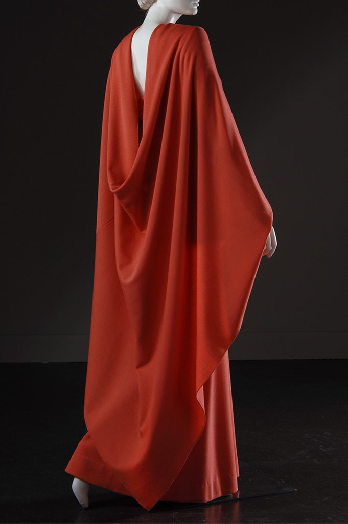 Madame Grès, evening set, coral wool and angora jersey, 1965, France, 88.88.1, gift of Chessy Rayner