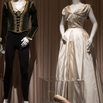 Left: Pier-Luigi Samaritani for American Ballet Theatre, doublet for Swan Lake worn by Mikhail Barishnikov, 1988, lent by Mikhail Baryshnikov Today great male dancers, such as Mikhail Barishnikov, are superstars. But in the nineteenth century, critics like Jules Janin deplored the very presence on stage of the “ugly” male dancer, who should have been wearing a military uniform, not a “tunic of sky-blue satin.” According to Janin, it was “intolerable” that the ballerina was “forced to cut off half her petticoat to dress her partner with it.” Right: Hardy Amies, dress worn by Margot Fonteyn, circa 1950, lent by Hamish Bowles Prima ballerina Margot Fonteyn loved fashion and was elected to the world’s best dressed list in 1965. A client of both Dior and Saint Laurent, she also worked to advance British fashion. Hardy Amies, a leading London couturier, was one of the designers Fonteyn helped to promote.