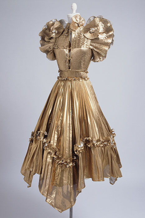 Zandra Rhodes gold dress, 1981, 91.158.1, gift of Mr. Bouke De Vries