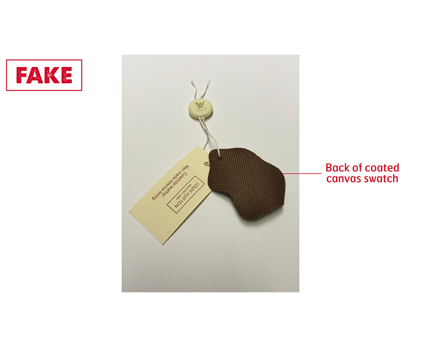 Counterfeit hang tag from Counterfeit Louis Vuitton (Takashi Murakami) Cerises Mini HL bag