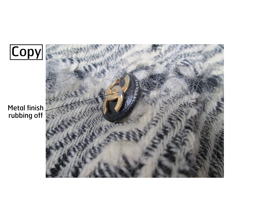 Detail, Licensed copy of a Chanel day suit. Wool bouclé, c. 1967, USA, 78.179.4, gift of Ruth L. Peskin