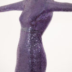 full length and long sleeve purple sequined dress