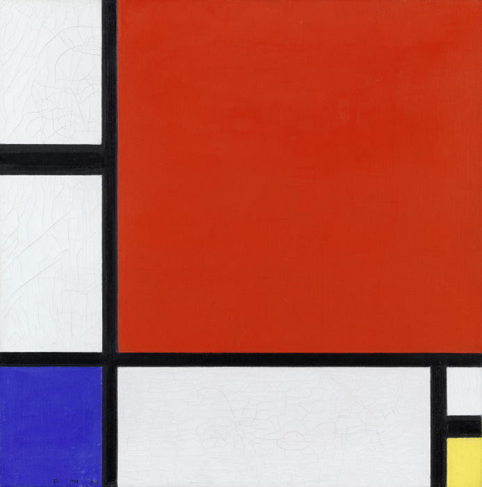 1929 Piet Modrian Composition II in Red, Blue, and Yellow painting