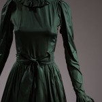 Yves Saint Laurent green evening dress. Silk taffeta, 1972, Paris, 88.89.1, gift of Mary Russell