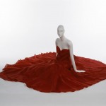 Halston “American Beauty Rose” red evening dress. Silk organza, 1980, New York, 91.185.2, gift of Chris Royer