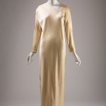 Halston Gold evening dress. Hammered silk satin, circa 1977, New York, 92.109.4, gift of Evelyn Nasser